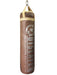Brown punching bag with beige strap on a white background, featuring 'Outsayer' branding.