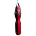 Black and red punching bag with a visible brand logo on a white background
