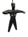 Black training dummy with a visible brand logo on a white background