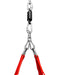 Outslayer heavy bag spring kit with swivel and carabiners attached to red straps