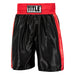 Black boxing shorts with red trim and 'Title Boxing' waistband on a white background