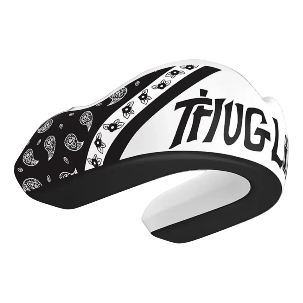Black and white cap with bandana pattern and 'Tifug' branding on a white background