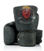Gray boxing gloves with a heart design and 'Mizdef' branding on a white background