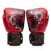 Red boxing gloves with floral designs and '50' branding on a white background