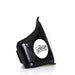 Black pouch with a white logo on a white background