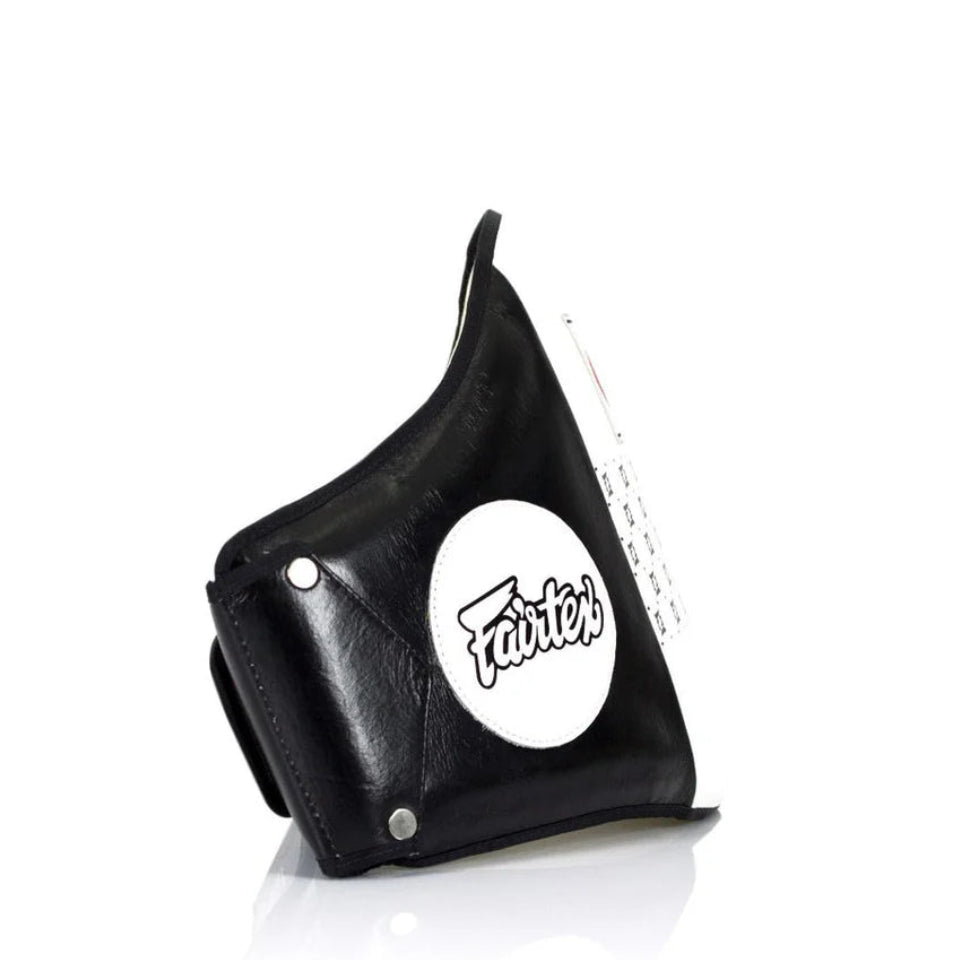 Black pouch with a white logo on a white background
