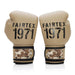 Pair of beige boxing gloves with 'Fairtex 1971' branding on a white background