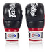 A pair of Fairtex FGV18 Super Sparring Grappling MMA Gloves in black with red accents, featuring the Fairtex logo on the cuffs.