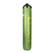 Green punching bag with yellow text on a white background