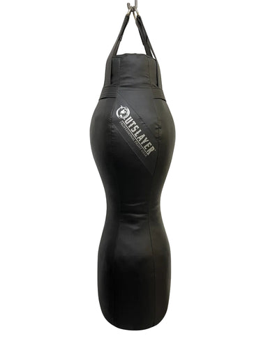 Black punching bag with 'Outsizer' branding on a white background