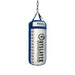 White and blue punching bag with 'Outslayer' branding on a white background