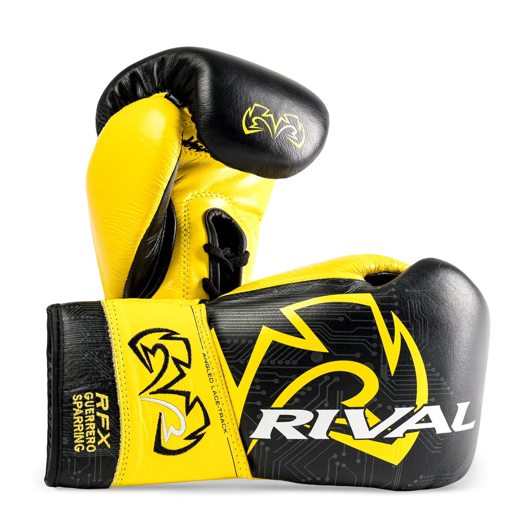 Black and yellow Rival RFX-Guerrero P4P edition sparring gloves