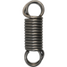 Metal spring with two rings on a white background