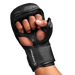 Black leather glove with 'Hayabusa' branding on a black background