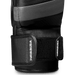Black leather glove with visible Hayabusa branding on a black background